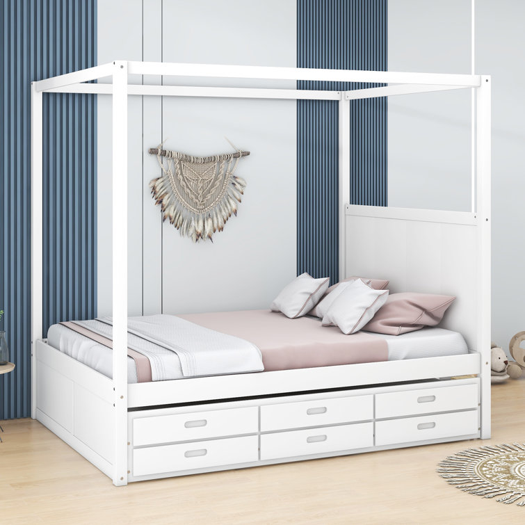 Canopy bed on sale with drawers